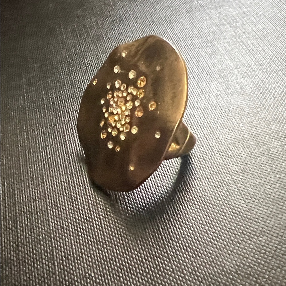 Gold Textured Statement Ring - image 2